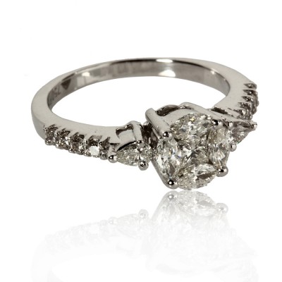Diamond Solitaire Look Ring in Gold 